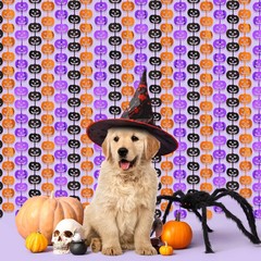 Halloween Party Decorations,2 Pack Orange Purple Black Pumpkin Metallic Foil Fri