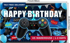 34 Pieces Gamer Birthday Decorations Video Game Party Supplies Set Including Hap