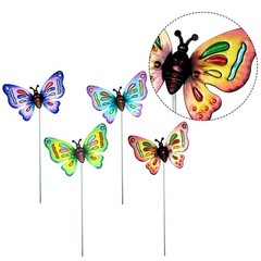 4x Colourful Butterfly Garden Stake Decor Garden Art Ornament Outdoor Decoration