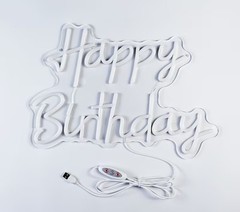 Happy Birthday LED Neon Sign White USB Wall Light Party Backdrop Quinceañera…