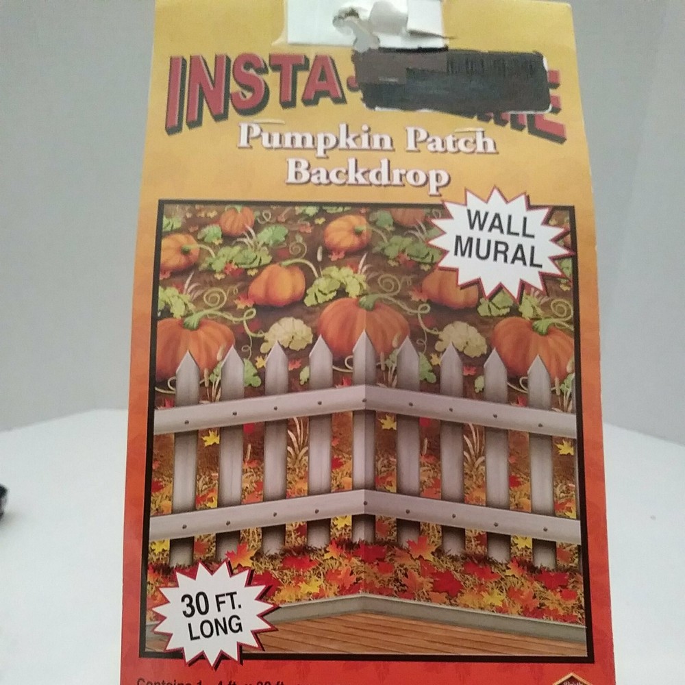 Beistle Insta Theme Pumpkin Patch Backdrop 4’×30′ Autumn Harvest. Halloween…