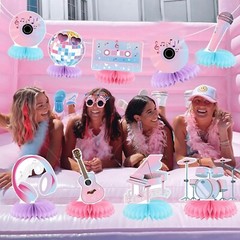 Popular Birthday Party Decorations Music Party Honeycomb Centerpieces Guitar …