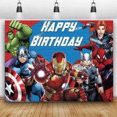 Superheroes Theme Birthday Party Decorate, 5×3.5ft Happy Birthday Backdrop
