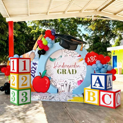 6 Pcs ABC 123 Decorations Back to School Party Decoration Cartoon Street Party D