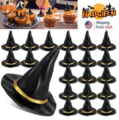 12× Mini Plastic Witch Hat Wizard Hats Props for Halloween Party Favors DIY USA
