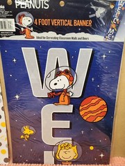 Eureka Peanuts 4 Foot Vertical Banner Lot Of 2 Peanuts Snoopy Classroom & Doors