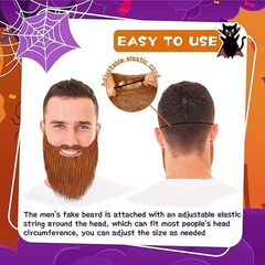 10 Pcs Fake Beards,Funny False Mustaches,Costume Beard Halloween for Adults and