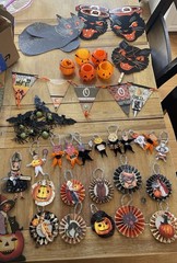 Halloween Cutout Decorations Lot -Cat-Some Vintage, some handmade!