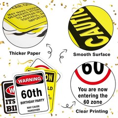 Cheerful 60th Birthday Signs – 9 Durable Cardboard Decorations for Celebrations