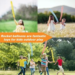 100pcs Rocket Balloons with Two Air Pump Colorful Giant Rocket Balloons for P…