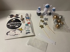 22 Pc Astronaut Cake Topper Set Space Theme Spaceman Birthday Party Decor