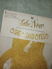 She Said Yes, Gold Glittery 7ft Engagement Banner. New