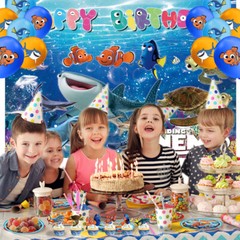 Finding Nemo Party Supplies Set Plates Balloons Banner Cake Topper Birthday Gift