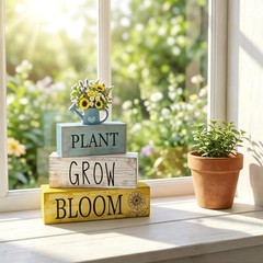 4 Pcs Sunflower Table Decorations Sunflower Wooden Sign Kettle Summer Tiered …