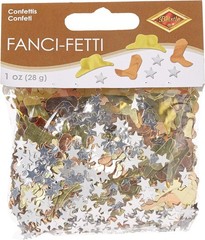 Reusable Western-Themed Confetti: 1oz Copper, Gold & Silver Party Accessory