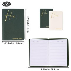2 Pcs Wedding Vow Books His and HersWedding Vows Journal Wedding Day Offician…