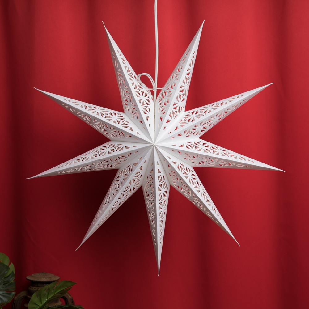 23Inch Paper Star Lantern ,White Origami Star Lamp, Home Decor