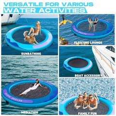BEYOND MARINA Inflatable Water Hammock Floating Air Dock River Float with Mes…
