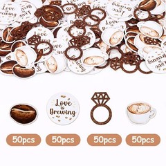 Coffee Bridal Shower Confetti 200PCS Love is Brewing Wedding Table Decor