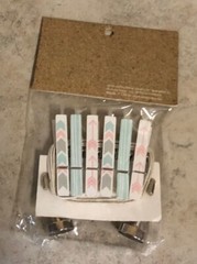 DESIGN BASICS 6 PHOTO CLIPS MAGNETIC HOOKS LOCKER DECOR PASTEL COLORS