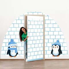4 Pcs Winter Igloo Door Decorations Penguins Door Backdrop Classroom Decor Ph…