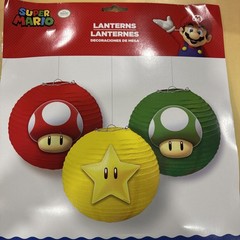 Super Mario Brothers Paper Lantern Set Of 3 / Pack 9.5” New
