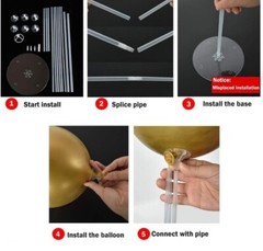 TONIFUL 2 Set Table Centerpiece Balloons Stand Kit Include 16 Silver Gold Lat…