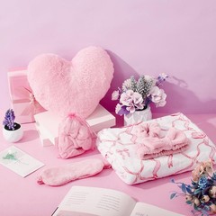 36 Pcs Girls Sleepover Party Set – Throw Blanket, Spa Headband, Heart Pillows &
