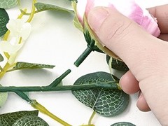 8.85Ft Flower Garland, Eucalyptus Greenery Garland with Flowers, Pink Rose
