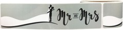 Mr. and Mrs. Silhouette Water Bottle Labels | 2″ x 8″ Inch | 50 Pack