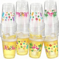 Disposable 12 OZ Tropical Design Luau Cups – 50 Count for Pool & Party Fun