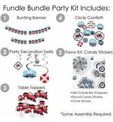 Big Dot of Happiness Railroad Party Crossing – Steam Train Kit Fundle Bundle