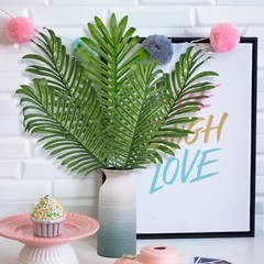 Palm Leaves Artificial Plants 23” Long Stem Tropical Hawaiian Greenery 5pcs Set