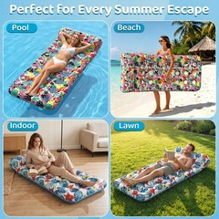 2 Pack Pool Floats Adult, Oversized Inflatable Pool Float Loungers for Adults…