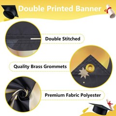 Large Graduation Banner Decorations 120″ x 20″ Congrats Grad Class of 2025 Ya…