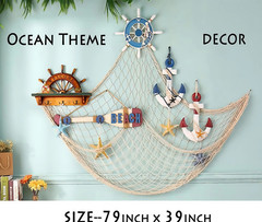 1pc Beach Theme Fish Net Party Decoration 39x79in Home Bedroom Decor – NEW