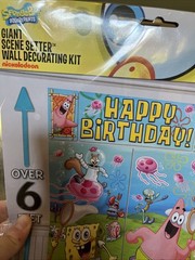 SpongeBob Square Pants Giant Scene Setter Wall Decorating Kit 5 Piece Set 6 Ft