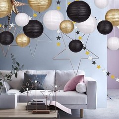 Assorted Sizes Paper Lanterns Set, 15pcs for Rustic Weddings & Special Occasions
