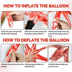 18 Pcs Black Red Star Balloons, Gold Red and Black Balloon with 6 Pcs 22-Inch…