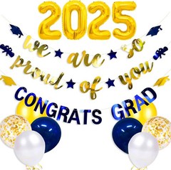 Navy Blue Gold 2026 Graduation Party Decorations Foil Balloon 2026 We are So Pro
