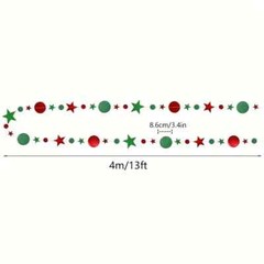 1Pc 13ft Glittering Red and Green Christmas Decoration Garland Banner
