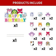 25 Piece Squishmellow Birthday Decorations for Kids Birthday Party Supplies.