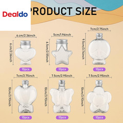 60Pcs Heart & Flower Shaped Plastic Bottles DIY Colored Sand Bottle Kit – Sand A