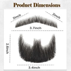 Fake Mustache Realistic Beard,100% Human Hair Full Hand Tied Goatee Facial Ha…