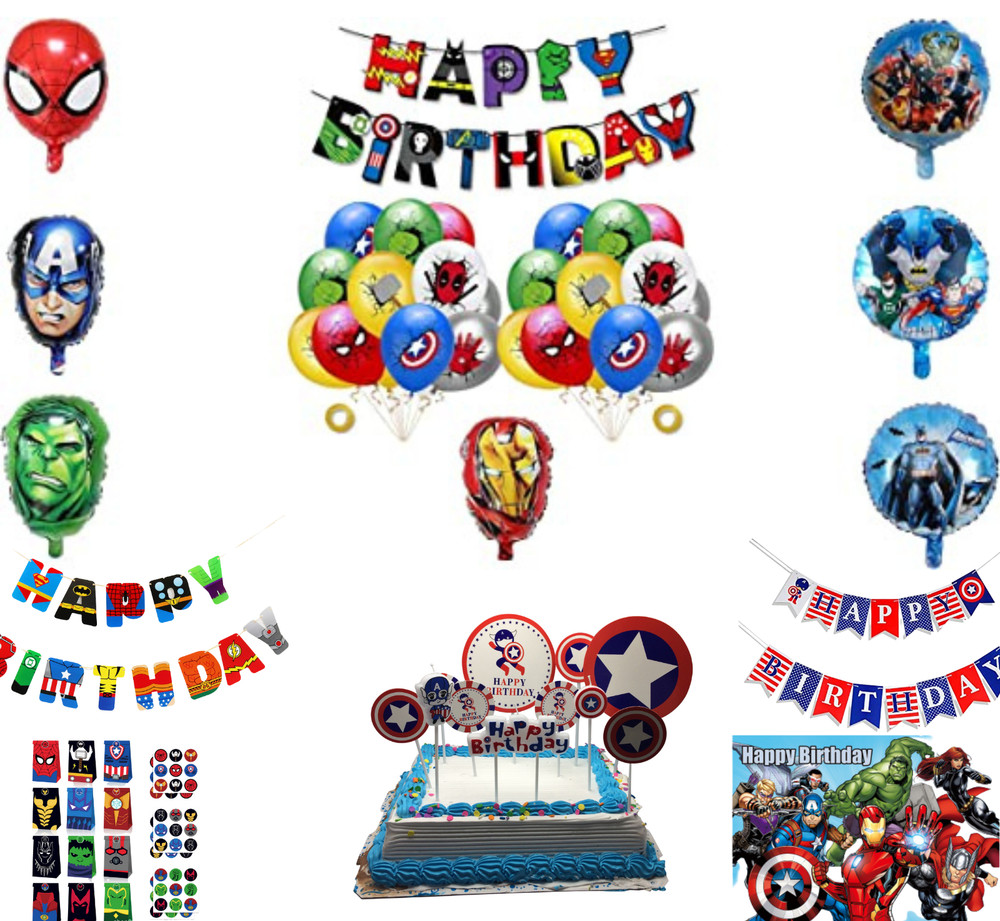 AVENGERS BIRTHDAY party supplies Bgs, Balloons, Banners, Candles, Stickers,