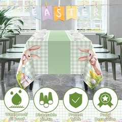 2 Pack Easter Plastic Tablecloth Disposable Party Table Cover Decor Indoor Out