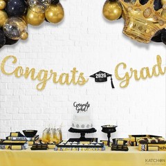 Stunning 10ft Gold Congrats Grad Banner | Perfect for 2026 Graduation Parties