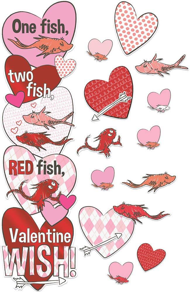 EUREKA Dr. Seuss One Fish, Two Fish Valentine’s Day Wish All-in-One Door Decor