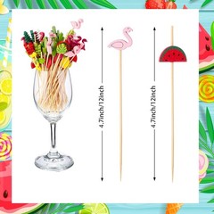 160 pcs Cocktail Decor Set Drink Umbrellas Fruit Picks Bamboo Sticks Summer P…