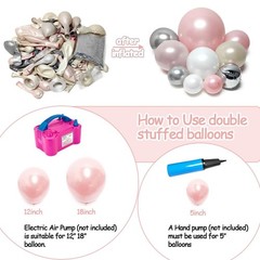 Pearl White and Pink Balloon Arch Double Light Pink White Silver Balloon Garl…